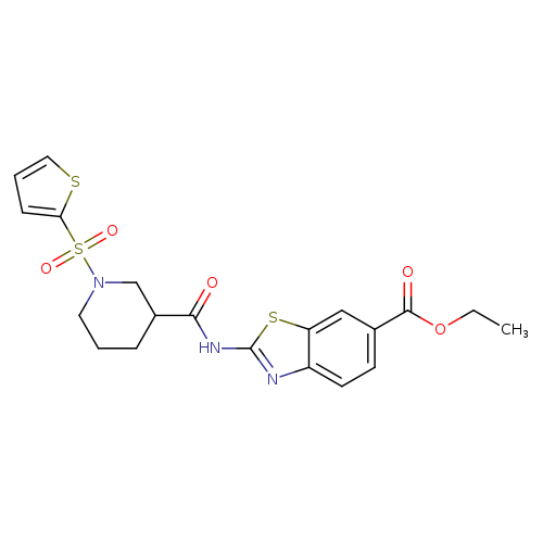 ethyl 2-[1-(thiophene-2-sulfonyl)piperidine-3-amido]-1,3-benzothiazole-6-carboxylate