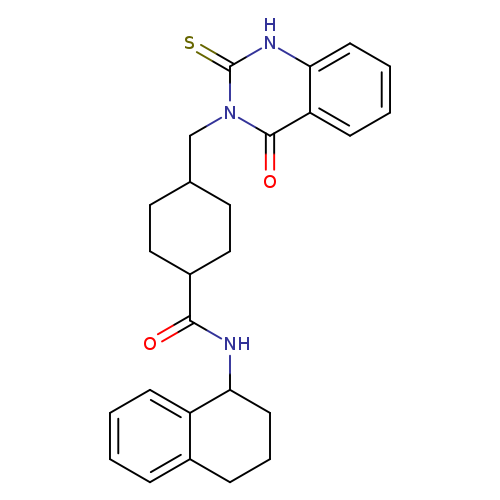 4-[(4-oxo-2-sulfanylidene-1,2,3,4-tetrahydroquinazolin-3-yl)methyl]-N-(1,2,3,4-tetrahydronaphthalen-1-yl)cyclohexane-1-carboxamide