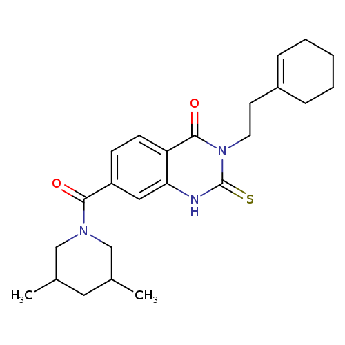 3-[2-(cyclohex-1-en-1-yl)ethyl]-7-(3,5-dimethylpiperidine-1-carbonyl)-2-sulfanylidene-1,2,3,4-tetrahydroquinazolin-4-one