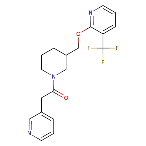 2-(pyridin-3-yl)-1-[3-({[3-(trifluoromethyl)pyridin-2-yl]oxy}methyl)piperidin-1-yl]ethan-1-one