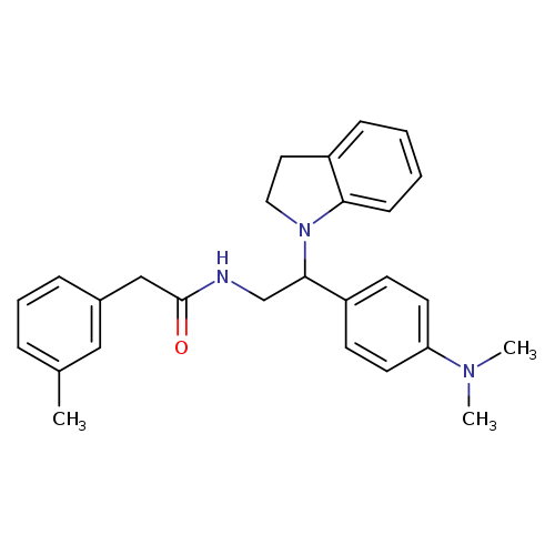 N-[2-(2,3-dihydro-1H-indol-1-yl)-2-[4-(dimethylamino)phenyl]ethyl]-2-(3-methylphenyl)acetamide