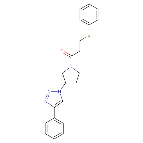 1-[3-(4-phenyl-1H-1,2,3-triazol-1-yl)pyrrolidin-1-yl]-3-(phenylsulfanyl)propan-1-one