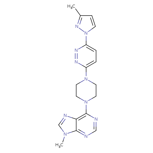 9-methyl-6-{4-[6-(3-methyl-1H-pyrazol-1-yl)pyridazin-3-yl]piperazin-1-yl}-9H-purine