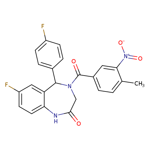 7-fluoro-5-(4-fluorophenyl)-4-(4-methyl-3-nitrobenzoyl)-2,3,4,5-tetrahydro-1H-1,4-benzodiazepin-2-one