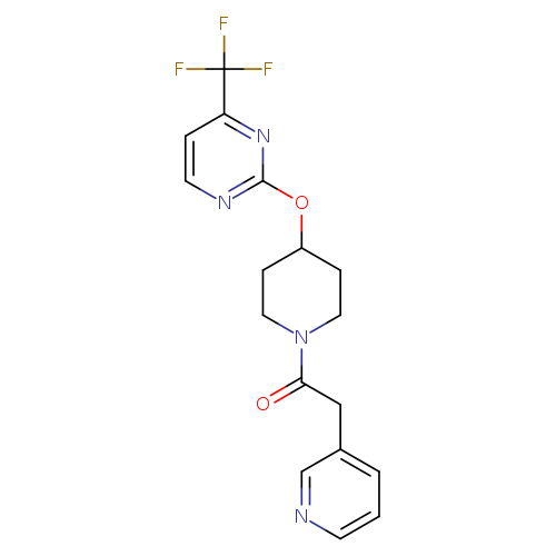 2-(pyridin-3-yl)-1-(4-{[4-(trifluoromethyl)pyrimidin-2-yl]oxy}piperidin-1-yl)ethan-1-one