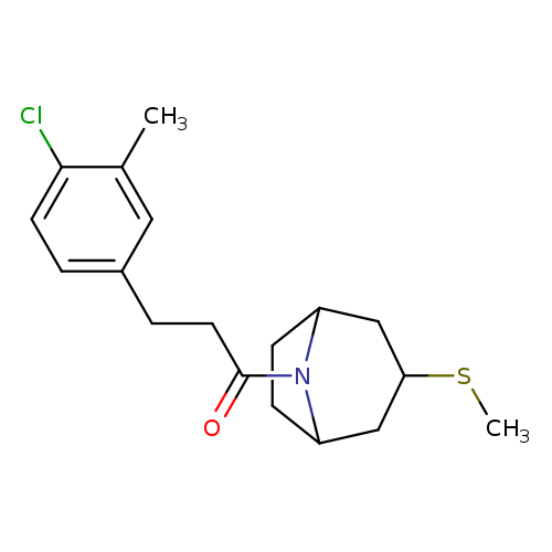 3-(4-chloro-3-methylphenyl)-1-[3-(methylsulfanyl)-8-azabicyclo[3.2.1]octan-8-yl]propan-1-one