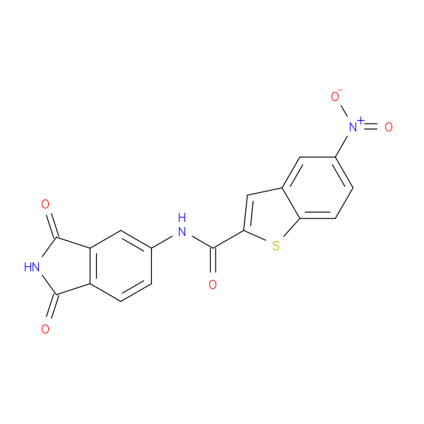 N-(1,3-dioxo-2,3-dihydro-1H-isoindol-5-yl)-5-nitro-1-benzothiophene-2-carboxamide