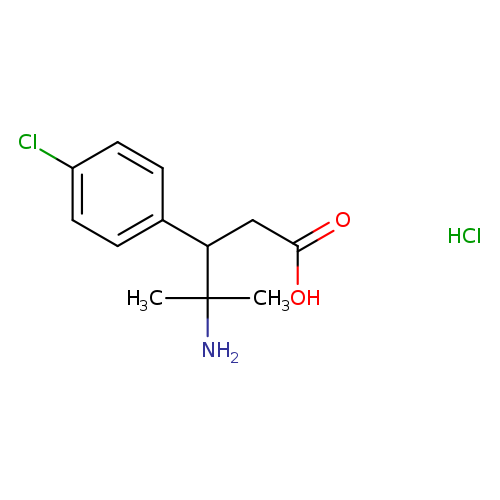 4-amino-3-(4-chlorophenyl)-4-methylpentanoic acid hydrochloride