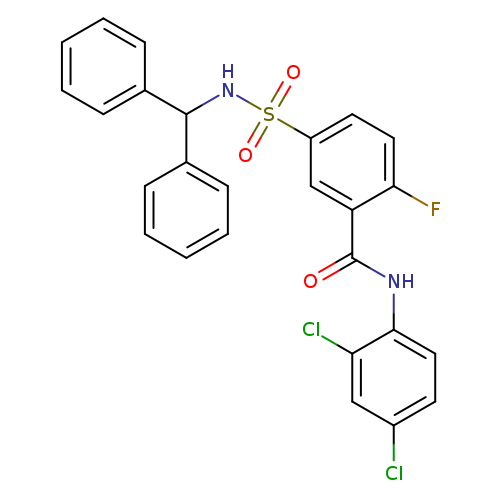 N-(2,4-dichlorophenyl)-5-[(diphenylmethyl)sulfamoyl]-2-fluorobenzamide