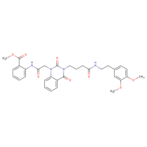 methyl 2-{2-[3-(3-{[2-(3,4-dimethoxyphenyl)ethyl]carbamoyl}propyl)-2,4-dioxo-1,2,3,4-tetrahydroquinazolin-1-yl]acetamido}benzoate