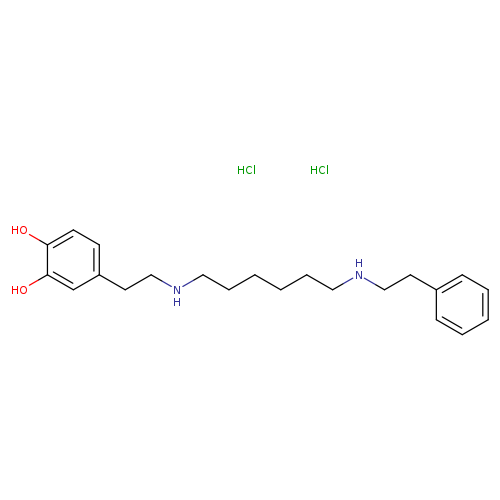 1,2-Benzenediol,4-[2-[[6-[(2-phenylethyl)amino]hexyl]amino]ethyl]-, hydrochloride (1:2)