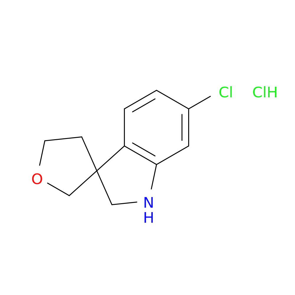 6-chloro-1,2-dihydrospiro[indole-3,3'-oxolane] hydrochloride