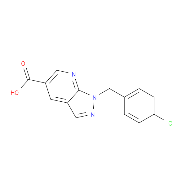 1-[(4-chlorophenyl)methyl]-1H-pyrazolo[3,4-b]pyridine-5-carboxylic acid
