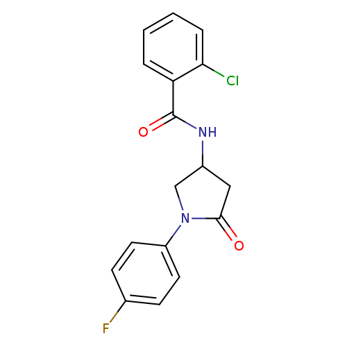 2-chloro-N-[1-(4-fluorophenyl)-5-oxopyrrolidin-3-yl]benzamide