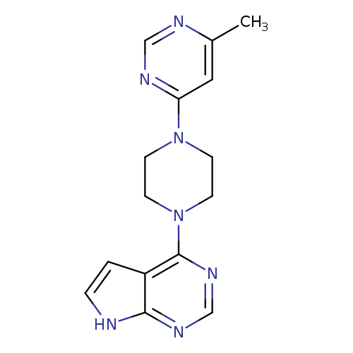 4-methyl-6-(4-{7H-pyrrolo[2,3-d]pyrimidin-4-yl}piperazin-1-yl)pyrimidine