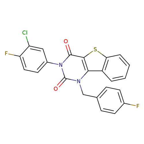 5-(3-chloro-4-fluorophenyl)-3-[(4-fluorophenyl)methyl]-8-thia-3,5-diazatricyclo[7.4.0.0^{2,7}]trideca-1(9),2(7),10,12-tetraene-4,6-dione