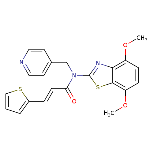 (2E)-N-(4,7-dimethoxy-1,3-benzothiazol-2-yl)-N-[(pyridin-4-yl)methyl]-3-(thiophen-2-yl)prop-2-enamide