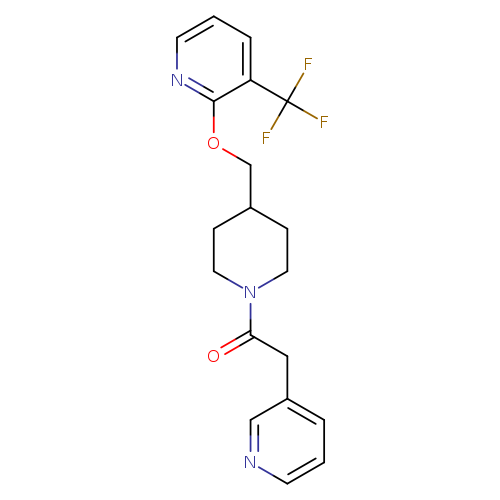 2-(pyridin-3-yl)-1-[4-({[3-(trifluoromethyl)pyridin-2-yl]oxy}methyl)piperidin-1-yl]ethan-1-one