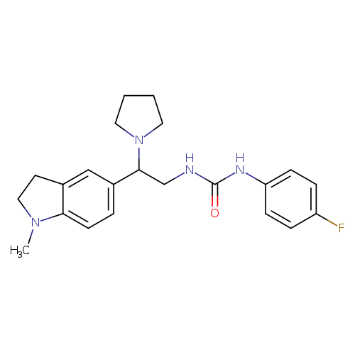 1-(4-fluorophenyl)-3-[2-(1-methyl-2,3-dihydro-1H-indol-5-yl)-2-(pyrrolidin-1-yl)ethyl]urea