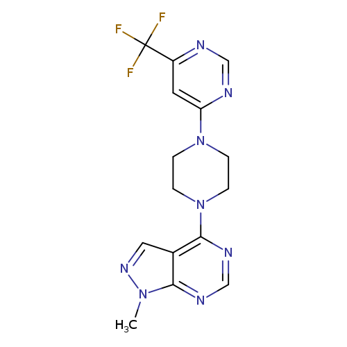 4-(4-{1-methyl-1H-pyrazolo[3,4-d]pyrimidin-4-yl}piperazin-1-yl)-6-(trifluoromethyl)pyrimidine
