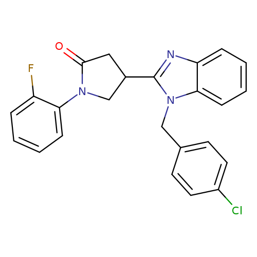 4-{1-[(4-chlorophenyl)methyl]-1H-1,3-benzodiazol-2-yl}-1-(2-fluorophenyl)pyrrolidin-2-one