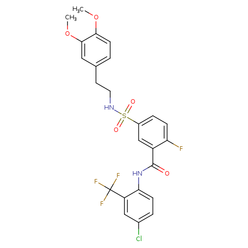N-[4-chloro-2-(trifluoromethyl)phenyl]-5-{[2-(3,4-dimethoxyphenyl)ethyl]sulfamoyl}-2-fluorobenzamide