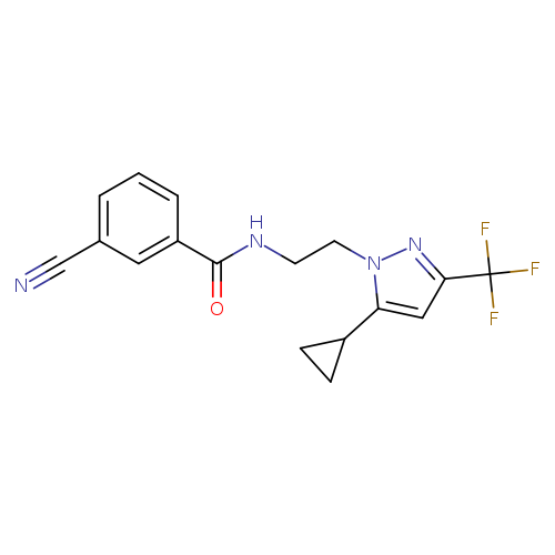3-cyano-N-{2-[5-cyclopropyl-3-(trifluoromethyl)-1H-pyrazol-1-yl]ethyl}benzamide