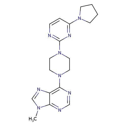 9-methyl-6-{4-[4-(pyrrolidin-1-yl)pyrimidin-2-yl]piperazin-1-yl}-9H-purine
