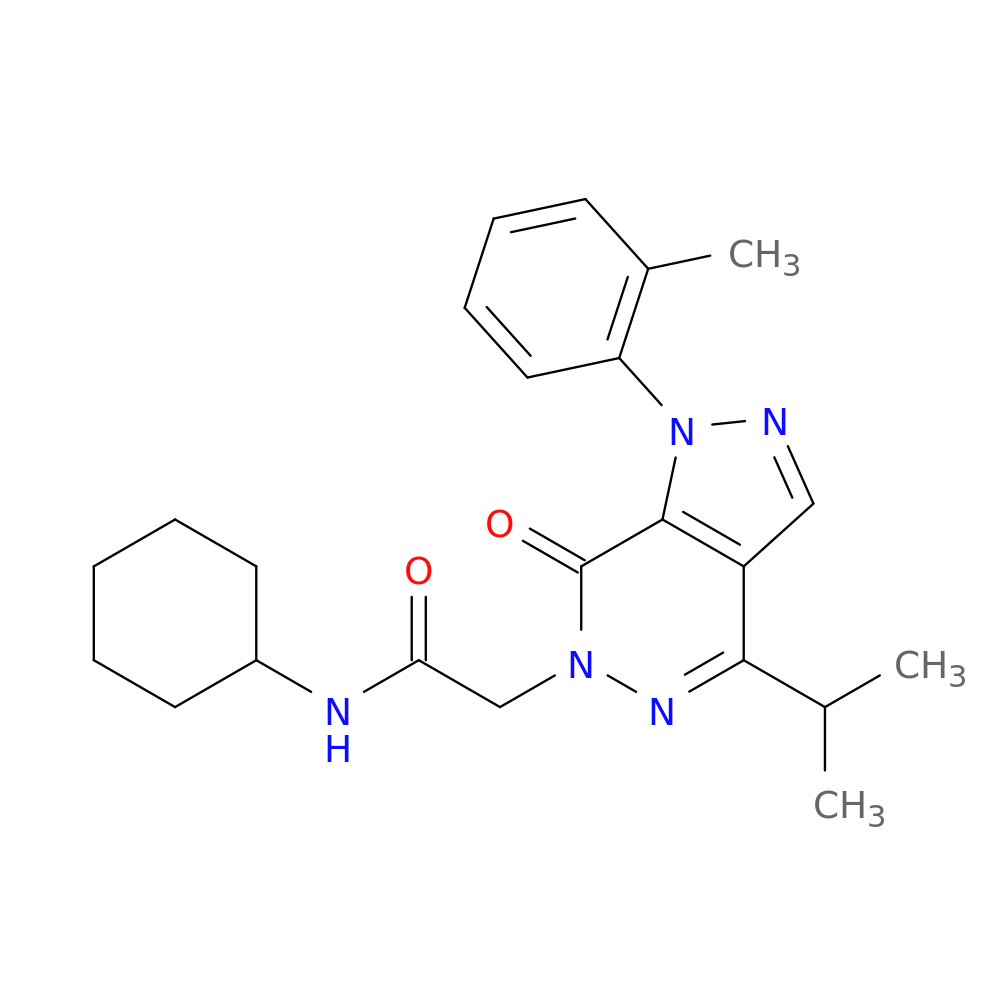 N-cyclohexyl-2-[1-(2-methylphenyl)-7-oxo-4-(propan-2-yl)-1H,6H,7H-pyrazolo[3,4-d]pyridazin-6-yl]acetamide