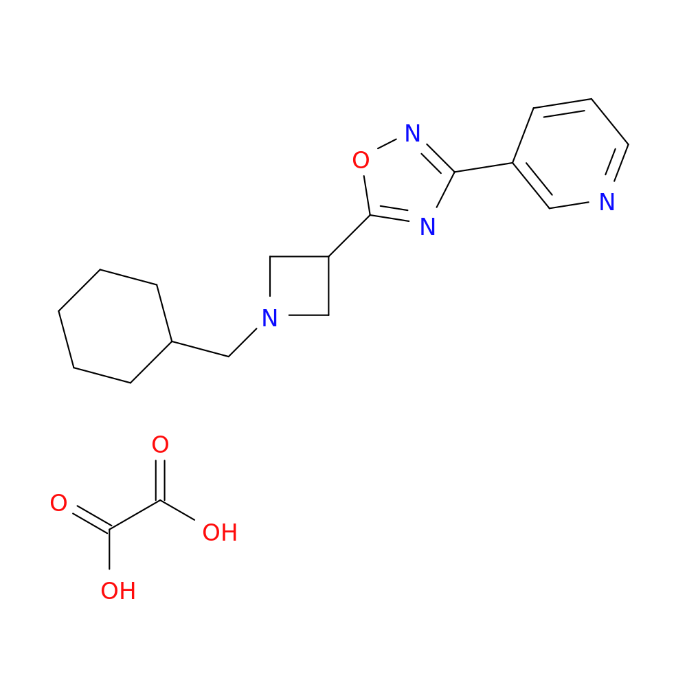 3-{5-[1-(cyclohexylmethyl)azetidin-3-yl]-1,2,4-oxadiazol-3-yl}pyridine; oxalic acid