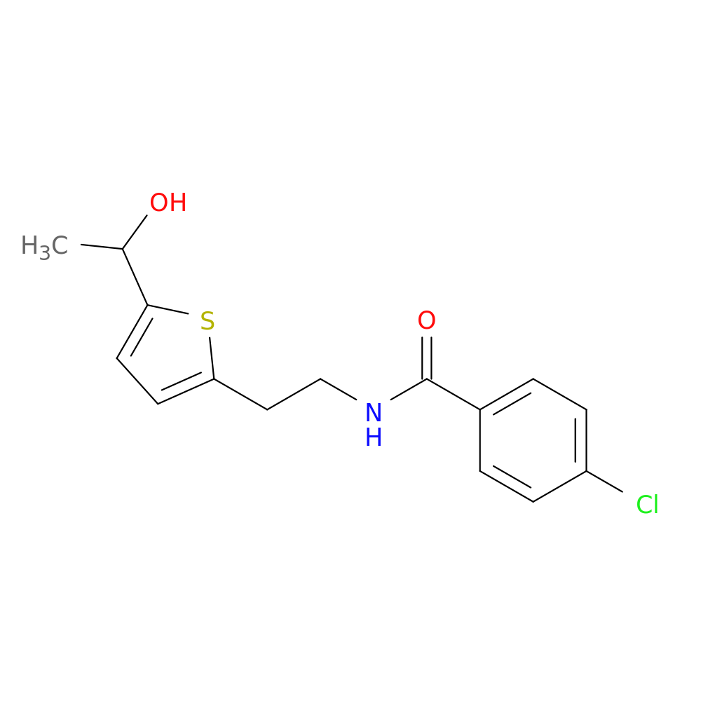 4-chloro-N-{2-[5-(1-hydroxyethyl)thiophen-2-yl]ethyl}benzamide