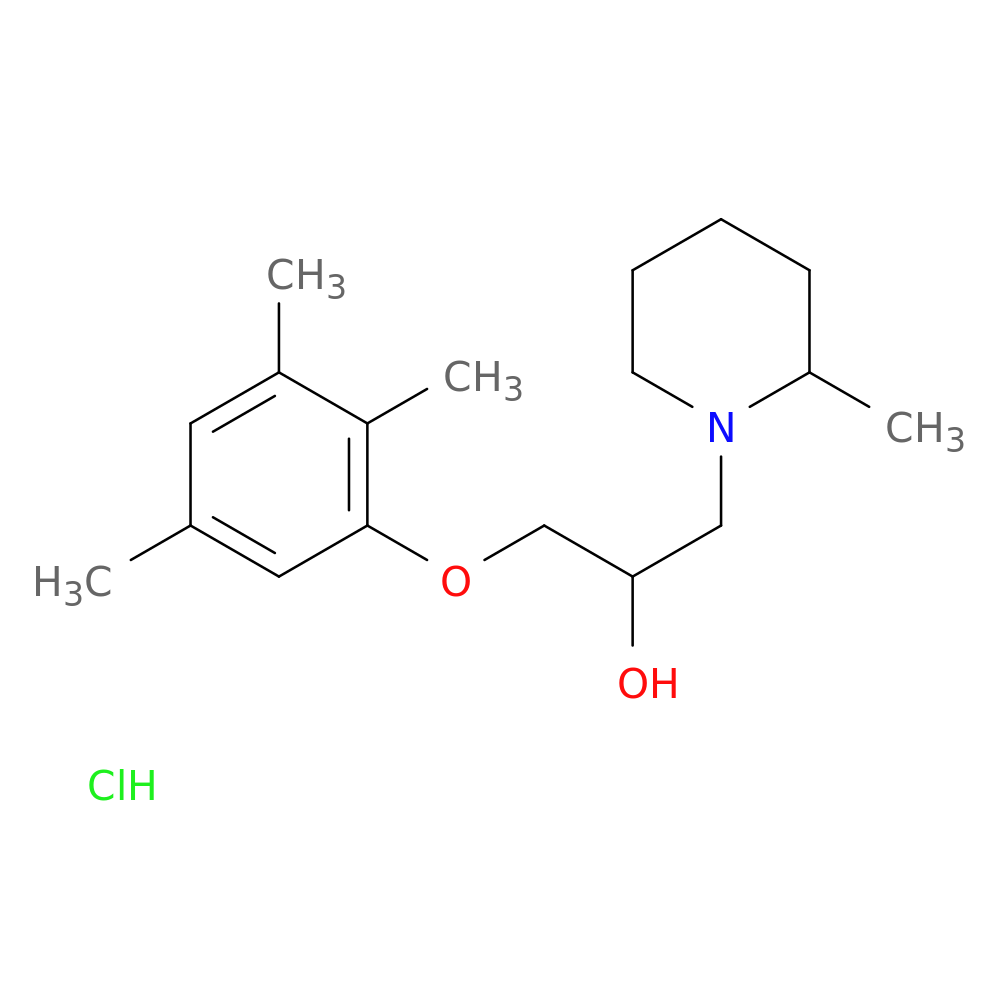 1-(2-methylpiperidin-1-yl)-3-(2,3,5-trimethylphenoxy)propan-2-ol hydrochloride