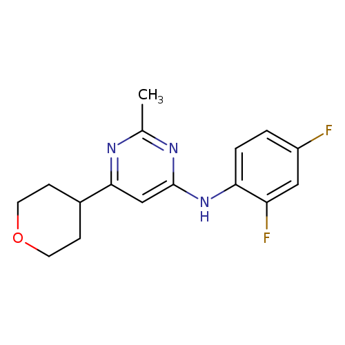 N-(2,4-difluorophenyl)-2-methyl-6-(oxan-4-yl)pyrimidin-4-amine