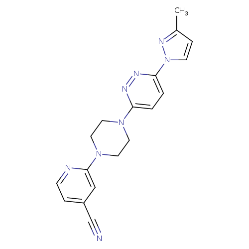 2-{4-[6-(3-methyl-1H-pyrazol-1-yl)pyridazin-3-yl]piperazin-1-yl}pyridine-4-carbonitrile