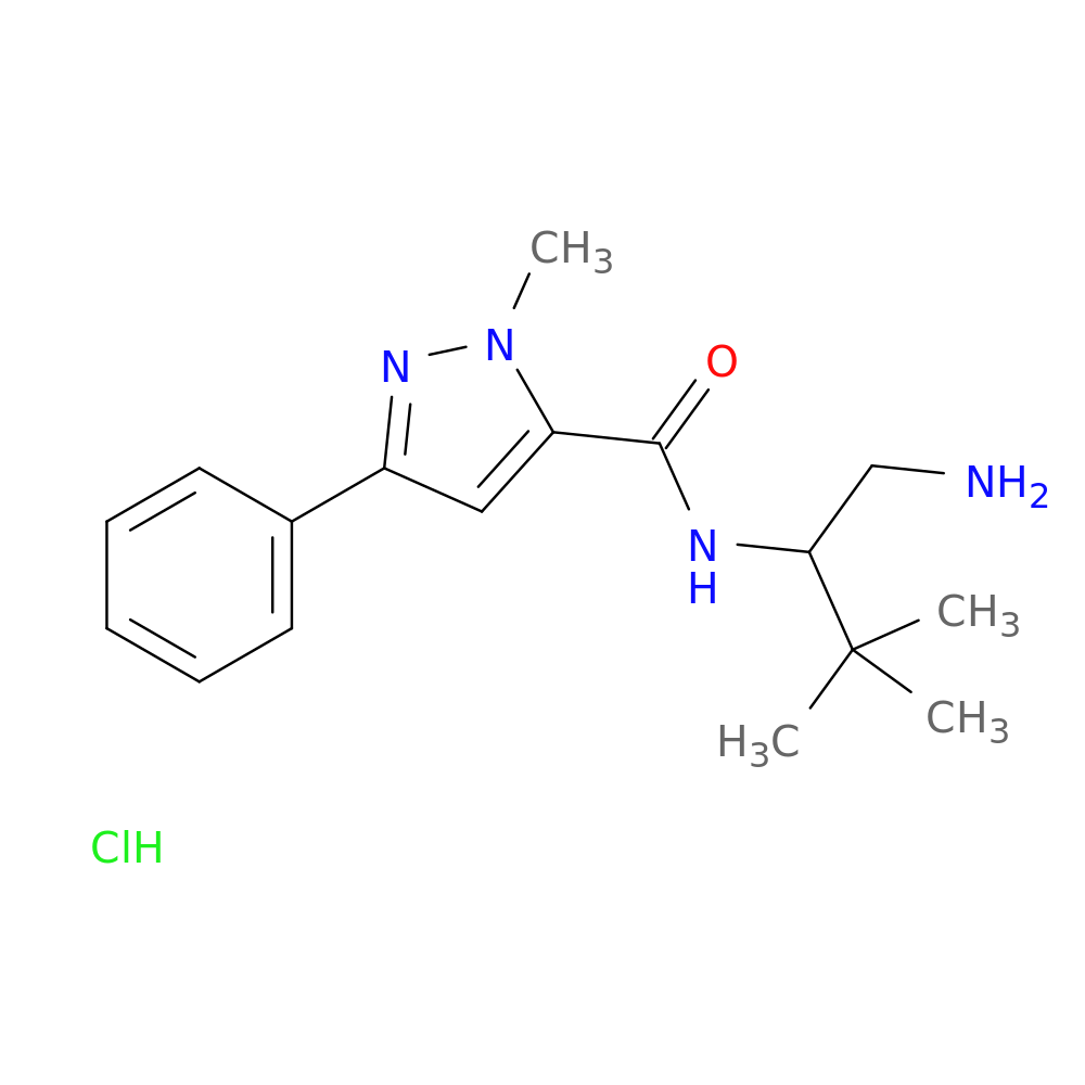 N-(1-amino-3,3-dimethylbutan-2-yl)-1-methyl-3-phenyl-1H-pyrazole-5-carboxamide hydrochloride