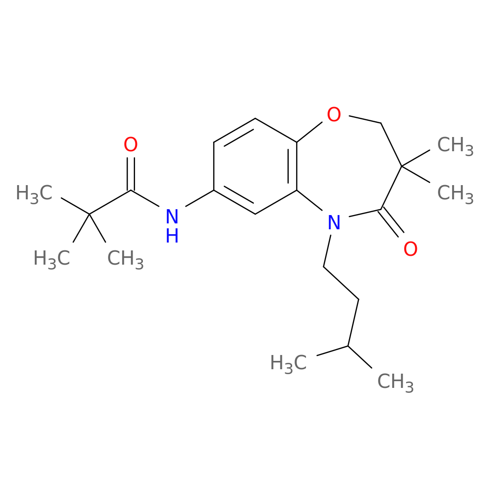 N-[3,3-dimethyl-5-(3-methylbutyl)-4-oxo-2,3,4,5-tetrahydro-1,5-benzoxazepin-7-yl]-2,2-dimethylpropanamide
