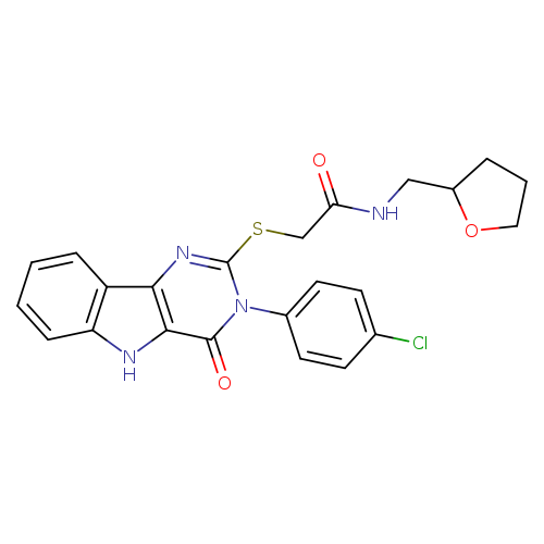 2-{[3-(4-chlorophenyl)-4-oxo-3H,4H,5H-pyrimido[5,4-b]indol-2-yl]sulfanyl}-N-[(oxolan-2-yl)methyl]acetamide