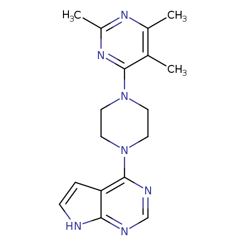 2,4,5-trimethyl-6-(4-{7H-pyrrolo[2,3-d]pyrimidin-4-yl}piperazin-1-yl)pyrimidine
