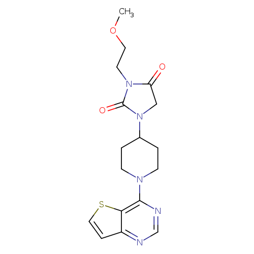 3-(2-methoxyethyl)-1-(1-{thieno[3,2-d]pyrimidin-4-yl}piperidin-4-yl)imidazolidine-2,4-dione