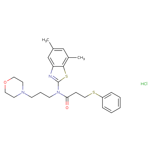 N-(5,7-dimethyl-1,3-benzothiazol-2-yl)-N-[3-(morpholin-4-yl)propyl]-3-(phenylsulfanyl)propanamide hydrochloride