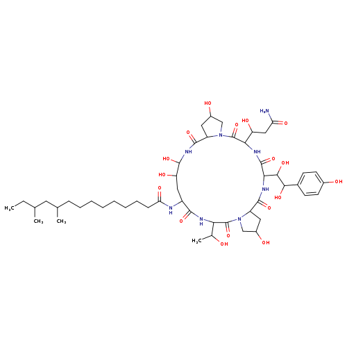 N-((2R,6S,9S,11R,12R,14aS,16R,20S,23S,25aS)-20-((R)-3-Amino-1-hydroxy-3-oxopropyl)-23-((1S,2S)-1,2-dihydroxy-2-(4-hydroxyphenyl)ethyl)-2,11,12,16-tetrahydroxy-6-((R)-1-hydroxyethyl)-5,8,14,19,22,25-hexaoxotetracosahydro-1H-dipyrrolo[2,1-c:2',1'-l][1,4,7,10,13,16]hexaazacyclohenicosin-9-yl)-10,12-dimethyltetradecanamide