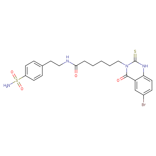 6-(6-bromo-4-oxo-2-sulfanylidene-1,2,3,4-tetrahydroquinazolin-3-yl)-N-[2-(4-sulfamoylphenyl)ethyl]hexanamide