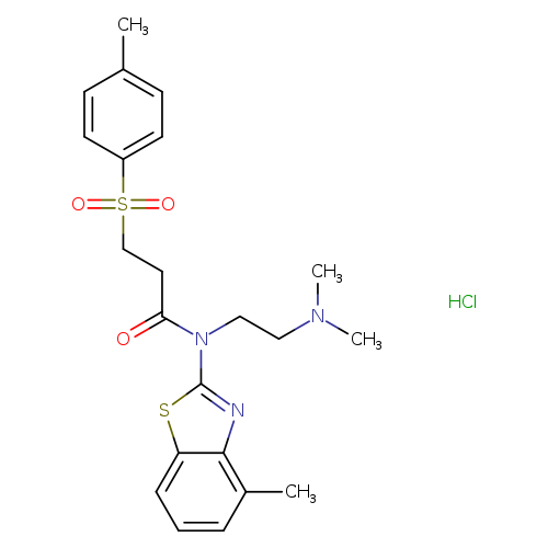 N-[2-(dimethylamino)ethyl]-N-(4-methyl-1,3-benzothiazol-2-yl)-3-(4-methylbenzenesulfonyl)propanamide hydrochloride