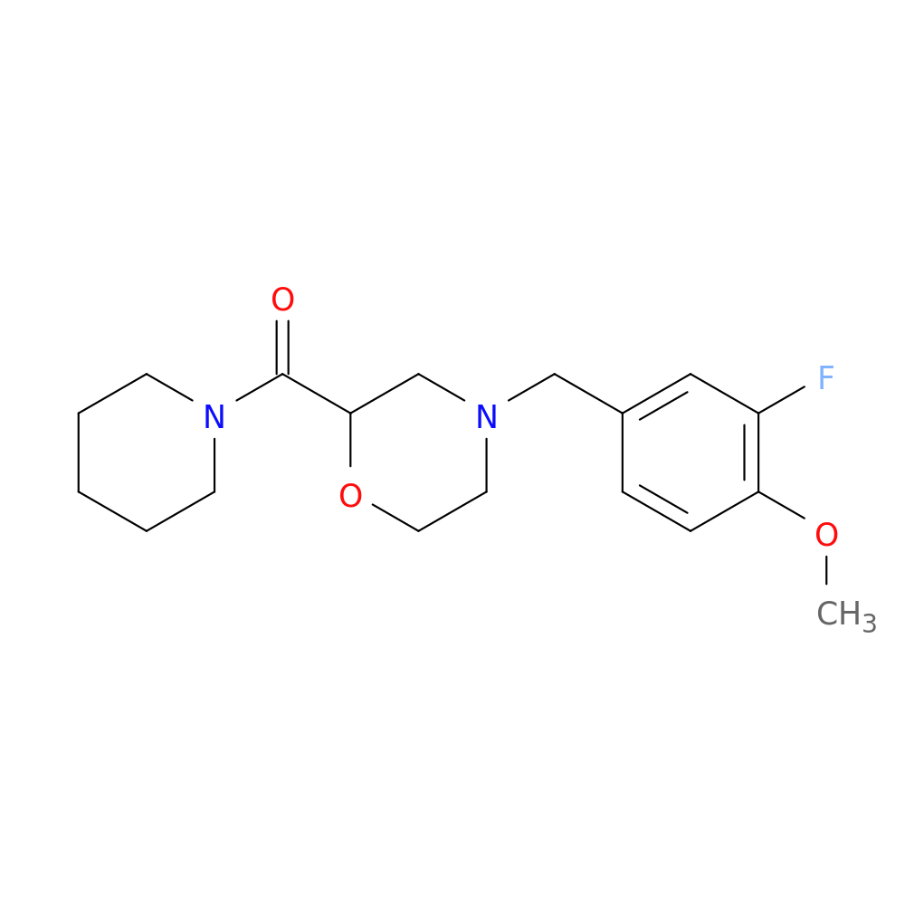 4-[(3-fluoro-4-methoxyphenyl)methyl]-2-(piperidine-1-carbonyl)morpholine