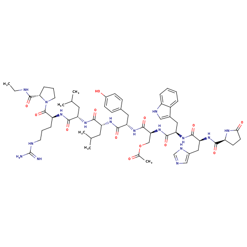 1-9-Luteinizing hormone-releasing factor (swine), 6-D-leucine-9-(N-ethyl-L-prolinamide)-, acetate (1:1)