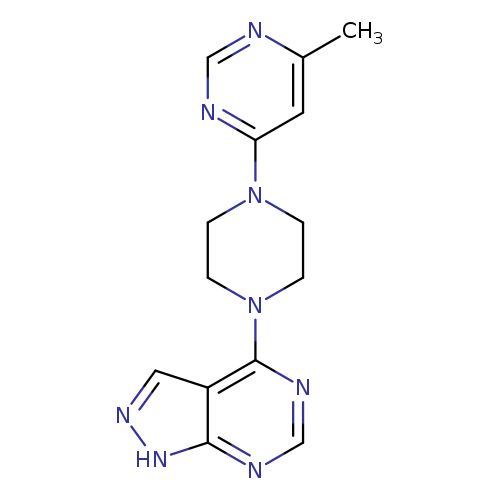 4-methyl-6-(4-{1H-pyrazolo[3,4-d]pyrimidin-4-yl}piperazin-1-yl)pyrimidine