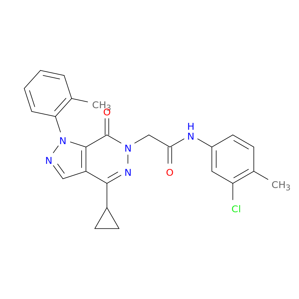 N-(3-chloro-4-methylphenyl)-2-[4-cyclopropyl-1-(2-methylphenyl)-7-oxo-1H,6H,7H-pyrazolo[3,4-d]pyridazin-6-yl]acetamide