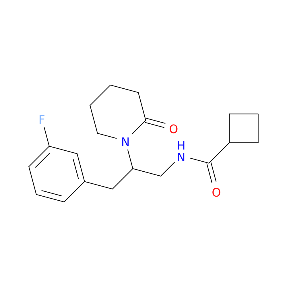N-[3-(3-fluorophenyl)-2-(2-oxopiperidin-1-yl)propyl]cyclobutanecarboxamide