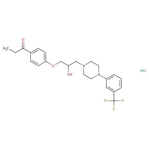 1-[4-(2-hydroxy-3-{4-[3-(trifluoromethyl)phenyl]piperazin-1-yl}propoxy)phenyl]propan-1-one hydrochloride