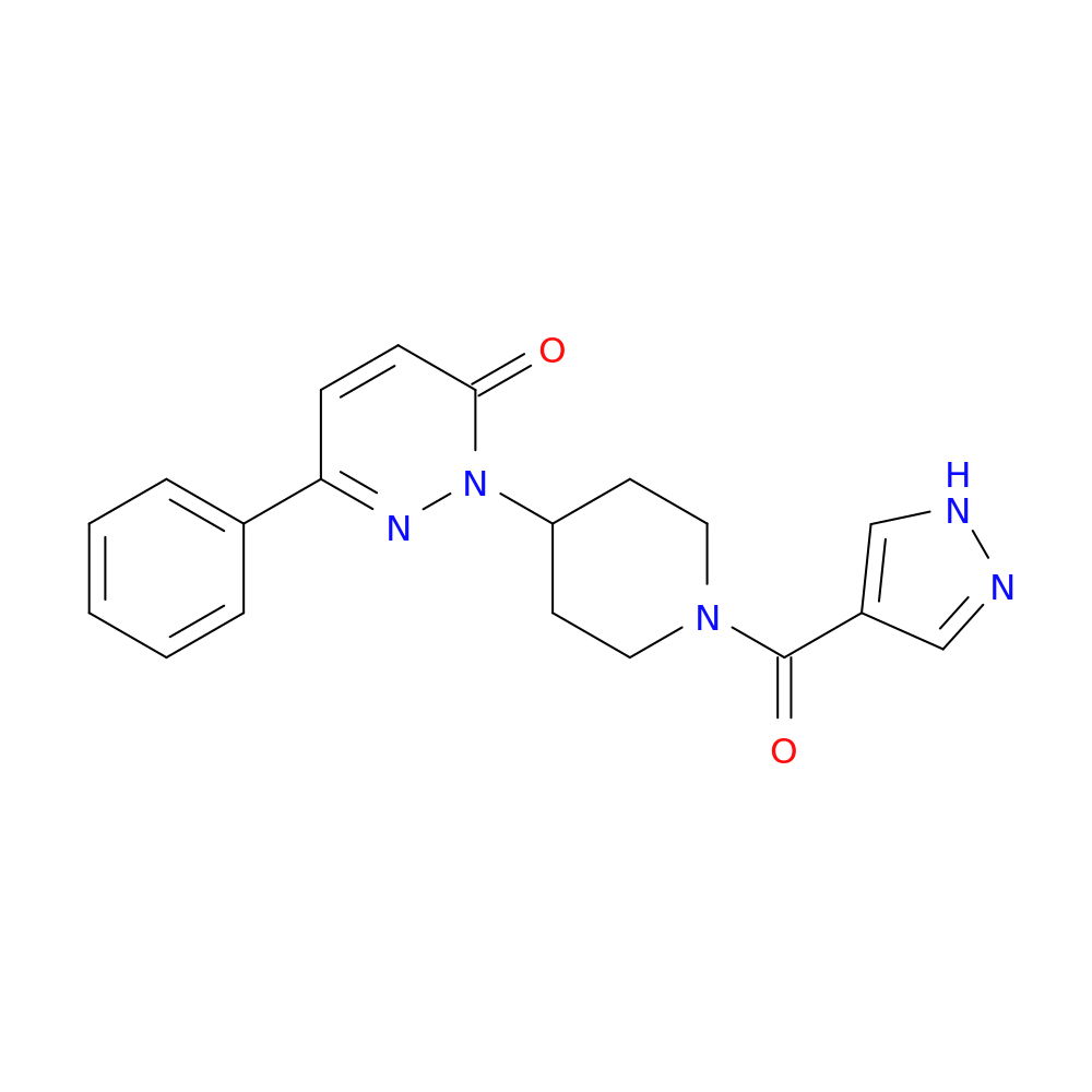6-phenyl-2-[1-(1H-pyrazole-4-carbonyl)piperidin-4-yl]-2,3-dihydropyridazin-3-one